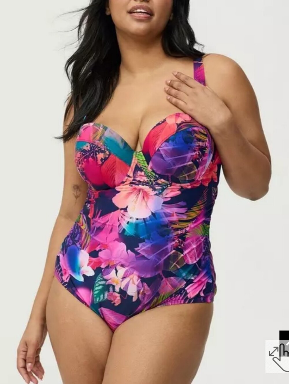 🆕️🩱TORRID FLORAL SLIM FIX PUSH UP CHEEKY ONE PIECE SWIMSUIT